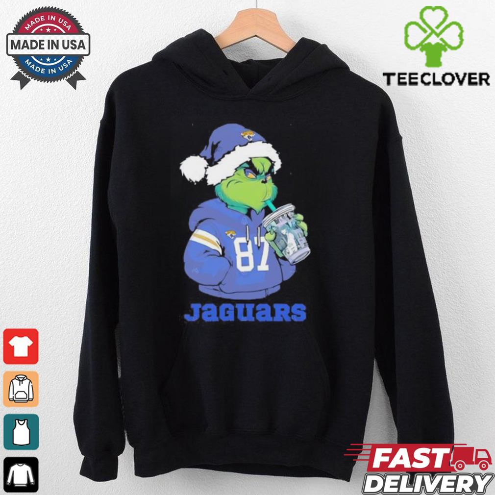Jacksonville Jaguars Grinch Santa drinking Eras Tour cup shirt Jacksonville Jaguars Grinch Santa drinking Eras Tour cup shirt