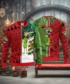 Jacksonville Jaguars Grinch & Scooby Doo Christmas Ugly Sweater 1