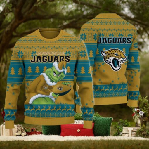 Jacksonville Jaguars Grinch Ugly Christmas Sweater