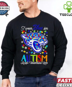 Jacksonville Jaguars I wear blue for Autism accept understand love T shirt