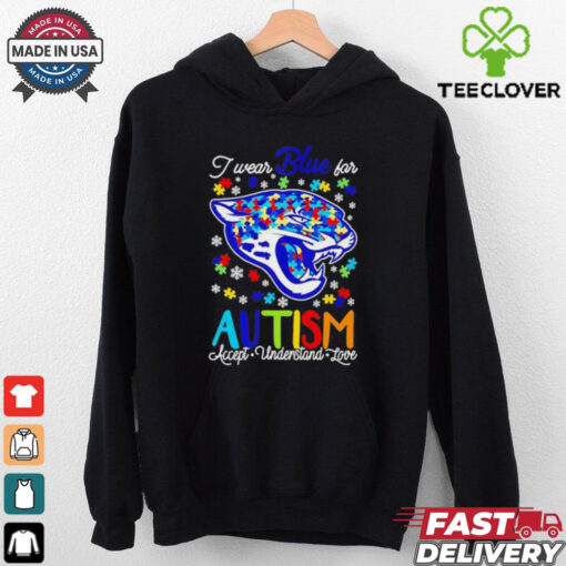 Jacksonville Jaguars I wear blue for Autism accept understand love T shirt