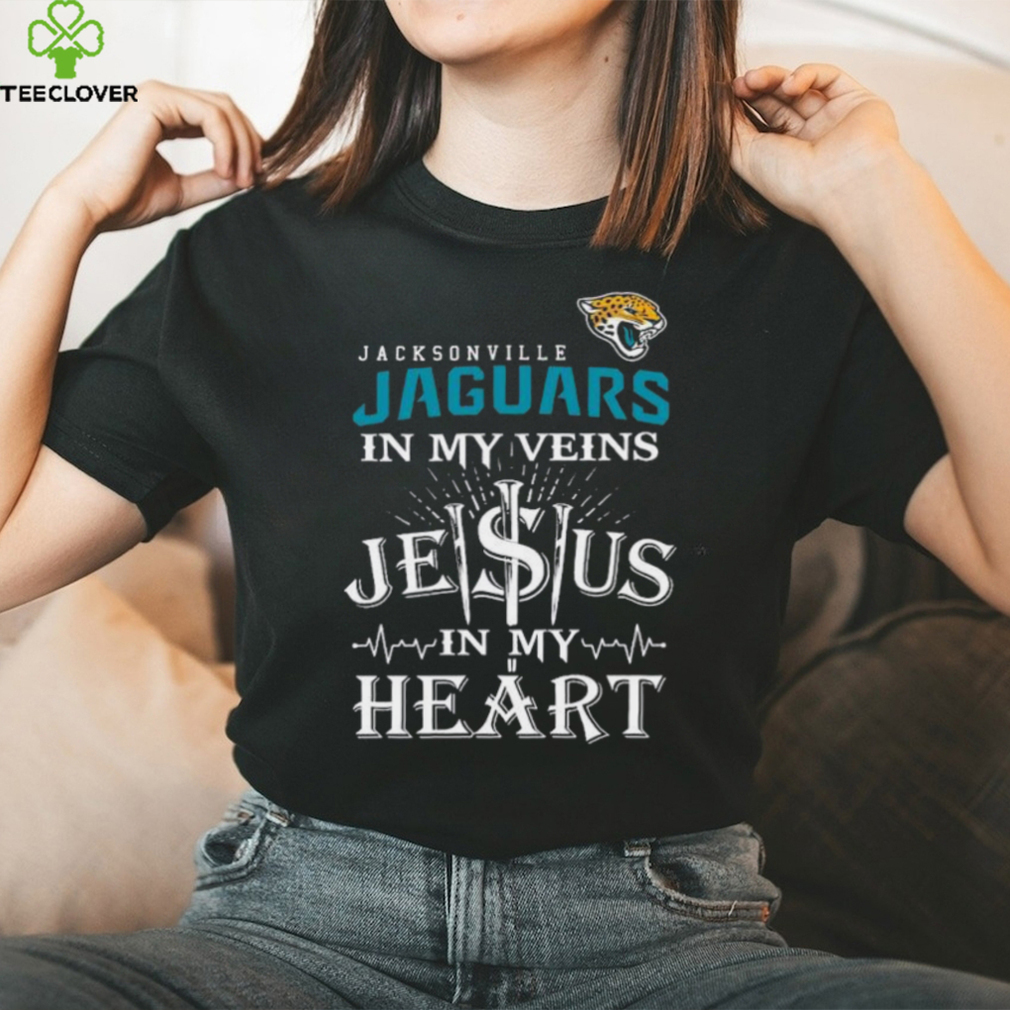 Official jacksonville Jaguars In My Veins Jesus In My Heart Shirt