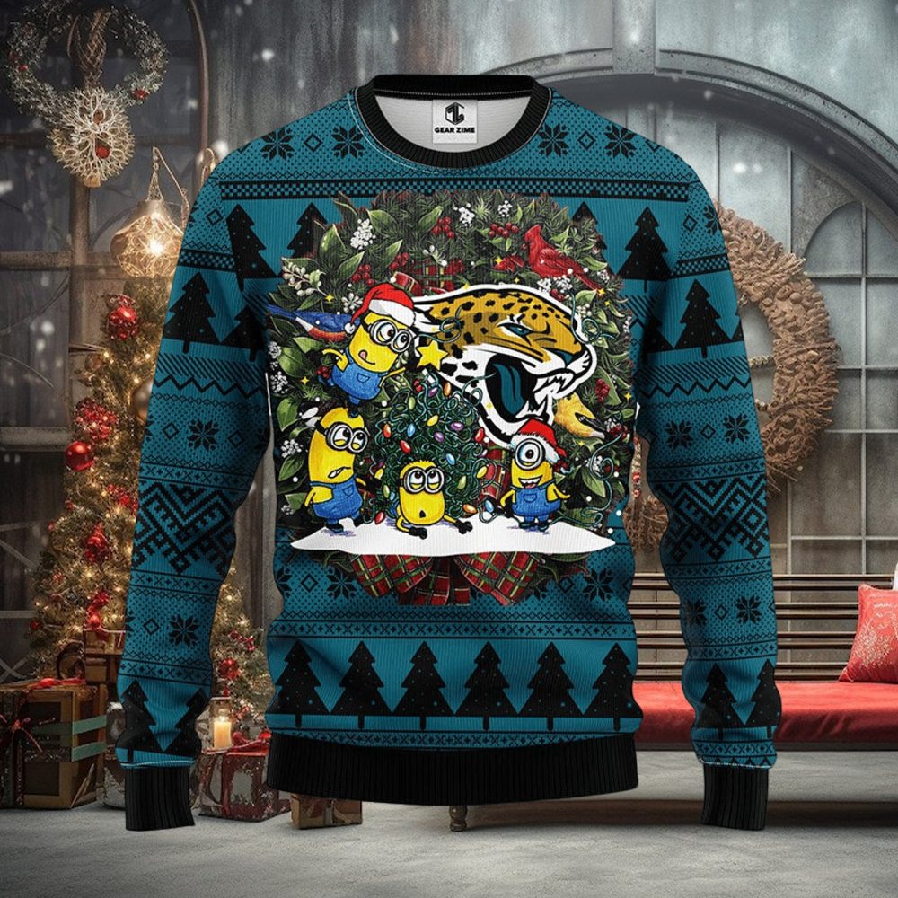 Jacksonville Jaguars NFL American Football Team Logo Cute Winnie The Pooh  Bear 3D Printed Ugly Christmas