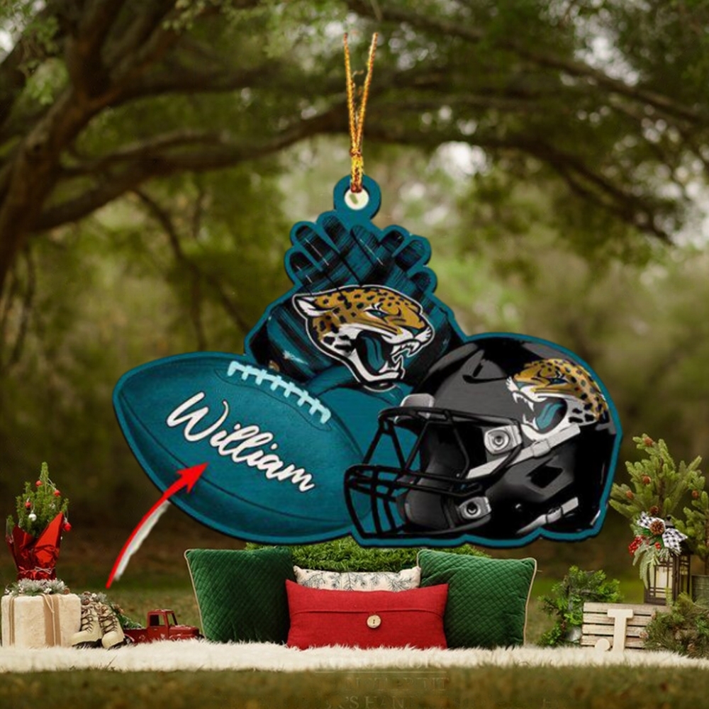 Jacksonville Jaguars NFL Custom Name Rugby Ball Helmet Custom Shape Christmas Ornament Jacksonville Jaguars NFL Custom Name Rugby Ball Helmet Custom Shape Christmas Ornament