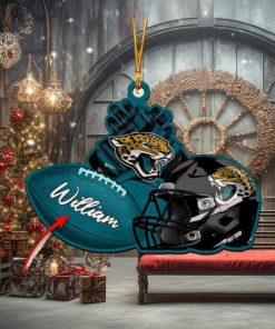 Jacksonville Jaguars NFL Custom Name Rugby Ball Helmet Custom Shape Christmas Ornament