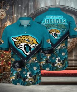 Jacksonville Jaguars NFL Flower Pattern Hawaiian Shirt, Jaguars Fan Shirt