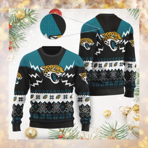 Jacksonville Jaguars NFL Football Team Logo Symbol 3D Ugly Christmas Sweater Shirt Apparel For Men And Women On Xmas Days