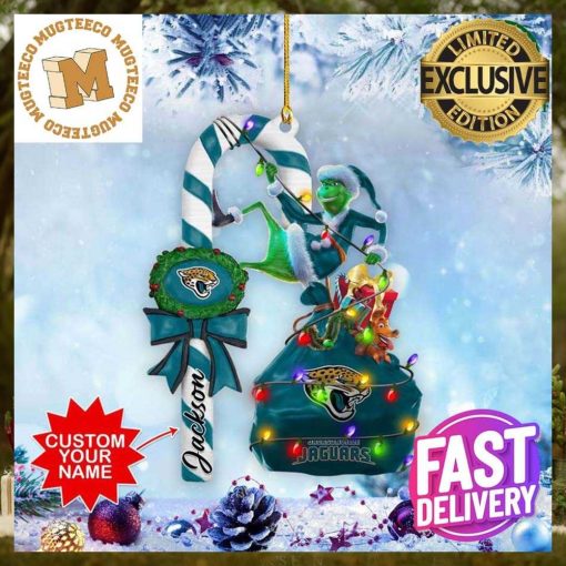 Jacksonville Jaguars NFL Grinch Candy Cane Personalized Xmas Gifts Christmas Tree Decorations Ornament_70323583 1