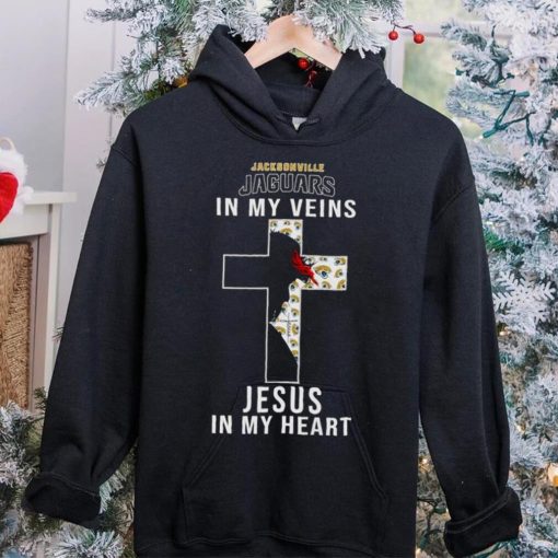 Jacksonville Jaguars NFL In My Veins Jesus In My Heart Cross 2024 T Shirt