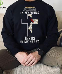 Jacksonville Jaguars NFL In My Veins Jesus In My Heart Cross 2024 T Shirt