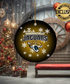 Jacksonville Jaguars NFL Merry Christmas Personalized 2023 Christmas Ceramic Ornament