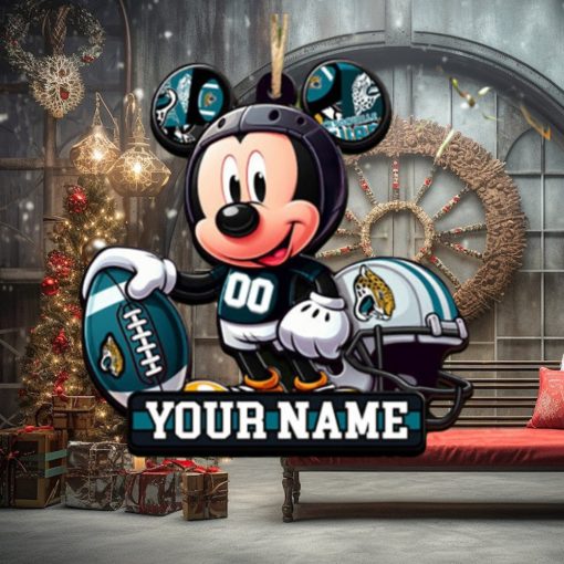 Jacksonville Jaguars NFL Mickey Disney Christmas Ornament