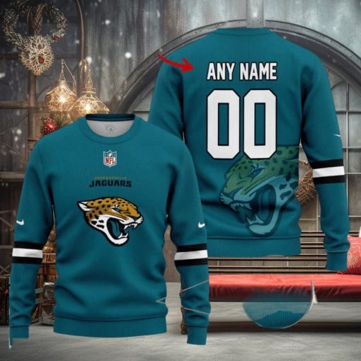 Jacksonville Jaguars NFL New Ugly Christmas Sweater For Fans Custom Number And Name