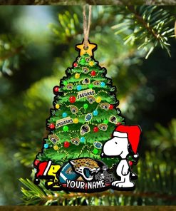 Jacksonville Jaguars Personalized Your Name Snoopy And Peanut Ornament Christmas Gifts For NFL Fans SP161023143ID03