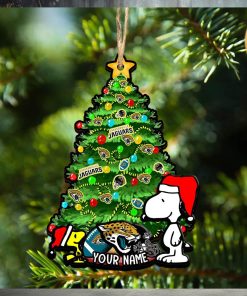 Jacksonville Jaguars Personalized Your Name Snoopy And Peanut Ornament Christmas Gifts For NFL Fans SP161023143ID03
