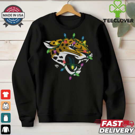 Jacksonville Jaguars Primary Logo Holiday Lights T Shirt