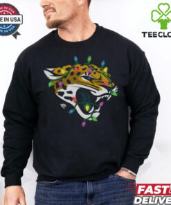 Jacksonville Jaguars Primary Logo Holiday Lights T Shirt