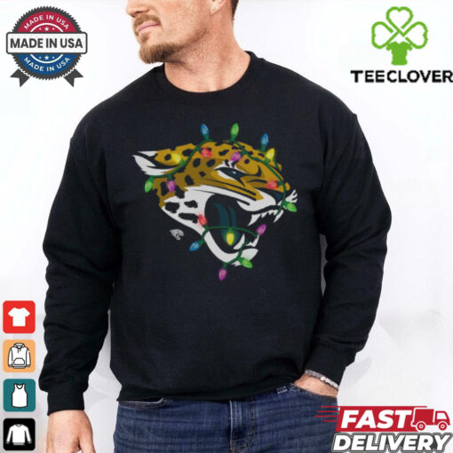 Jacksonville Jaguars Primary Logo Holiday Lights T Shirt