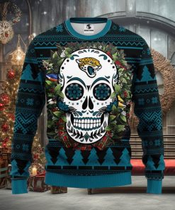 Jacksonville Jaguars Skull Flower Ugly Christmas Ugly Sweater