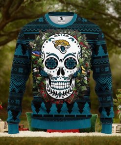 Jacksonville Jaguars Skull Flower Ugly Christmas Ugly Sweater