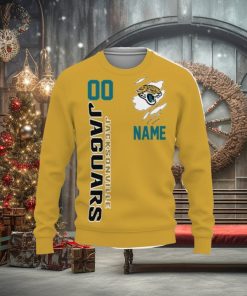 Jacksonville Jaguars Sports American Football Helmet Custom Name And Number 3D Sweater Christmas Gift For Fans