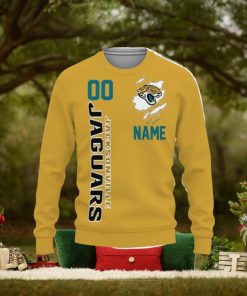Jacksonville Jaguars Sports American Football Helmet Custom Name And Number 3D Sweater Christmas Gift For Fans