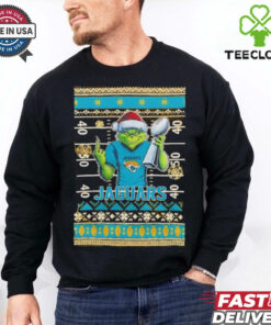Jacksonville Jaguars X Grinch Christmas with Super Bowl Trophy ugly Christmas shirt