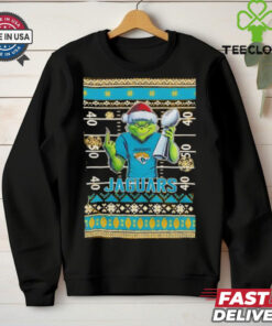 Jacksonville Jaguars X Grinch Christmas with Super Bowl Trophy ugly Christmas shirt