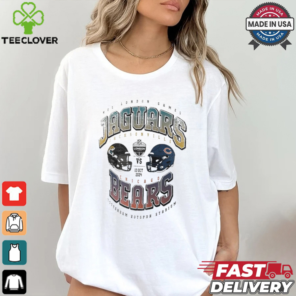 Jacksonville Jaguars vs. Chicago Bears 2024 NFL London Games Gridiron Showdown helmet shirt Jacksonville Jaguars vs. Chicago Bears 2024 NFL London Games Gridiron Showdown helmet shirt