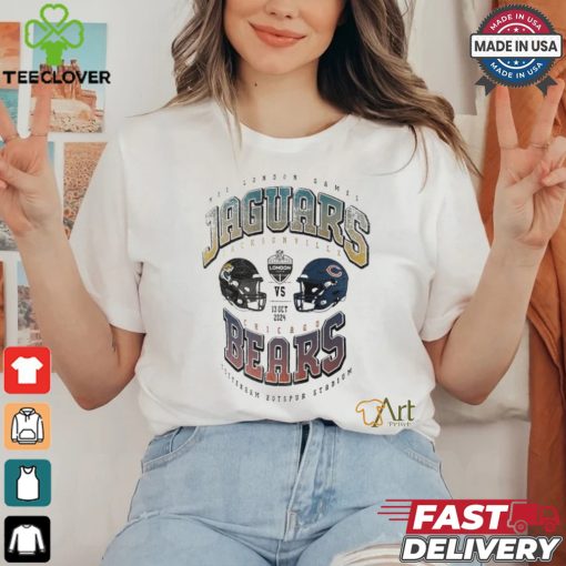 Jacksonville Jaguars vs. Chicago Bears 2024 NFL London Games Gridiron Showdown helmet shirt