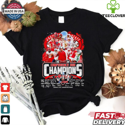 Jacksonville State Gamecocks 2024 Conference USA Champions 52 12 all team signature shirt