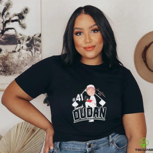 Jacob Dudan pitcher caricature signature shirt