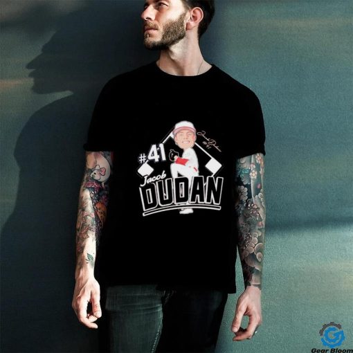 Jacob Dudan pitcher caricature signature shirt