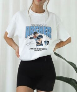 Jadon Archer Johns Hopkins Football Cartoon Signature t hoodie, sweater, longsleeve, shirt v-neck, t-shirt