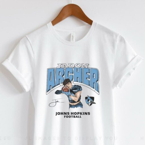 Jadon Archer Johns Hopkins Football Cartoon Signature t hoodie, sweater, longsleeve, shirt v-neck, t-shirt