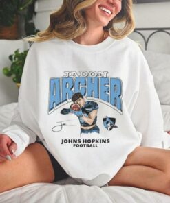 Jadon Archer Johns Hopkins Football Cartoon Signature t hoodie, sweater, longsleeve, shirt v-neck, t-shirt