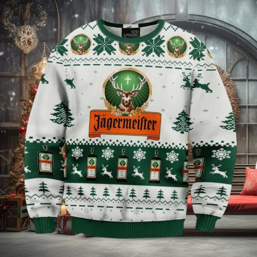 Jagermeister Funny Green White Ugly Christmas Sweater