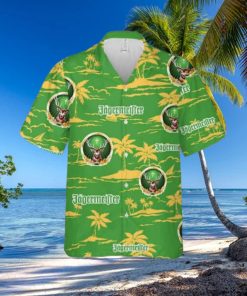 Jagermeister Hawaiian Button Up Shirt Island Palm Leaves Shirt