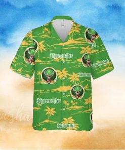 Jagermeister Hawaiian Button Up Shirt Island Palm Leaves Shirt