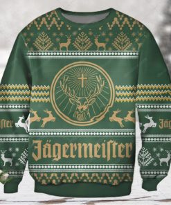 Jagermeister Logo Ugly Christmas Sweater 3D Shirt   Green