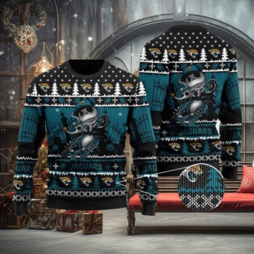 Jaguars Jack Skellington Halloween Knitted Ugly Christmas Sweater