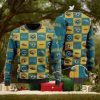 Panthers Logo Checkered Flannel Design Knitted Ugly Christmas Sweater