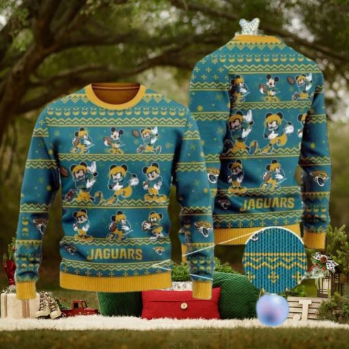 Jaguars Mickey Mouse Knitted Ugly Christmas Sweater