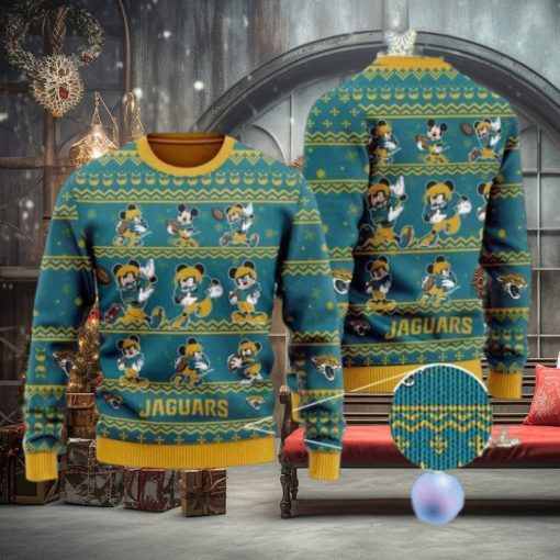 Jaguars Mickey Mouse Knitted Ugly Christmas Sweater