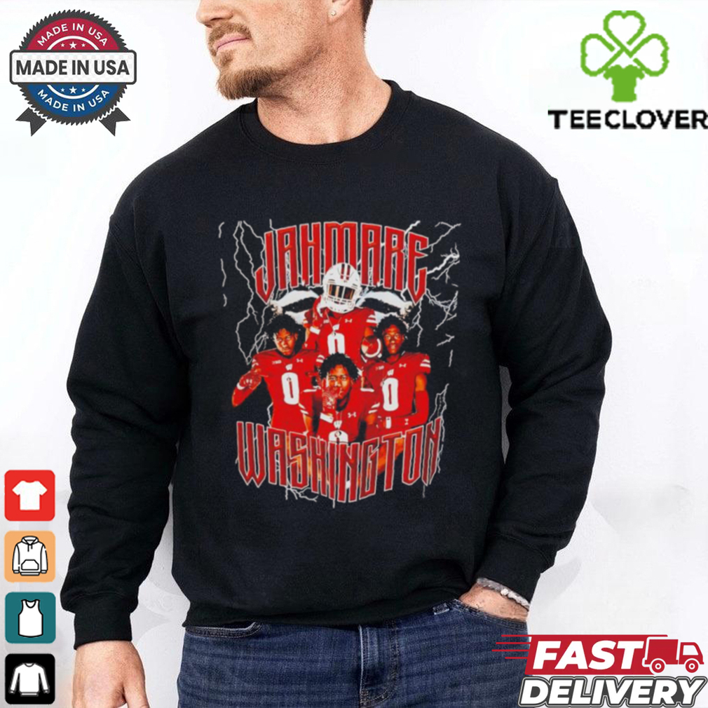 Jahmare Washington lightning Wisconsin Badgers football graphic shirt Jahmare Washington lightning Wisconsin Badgers football graphic shirt