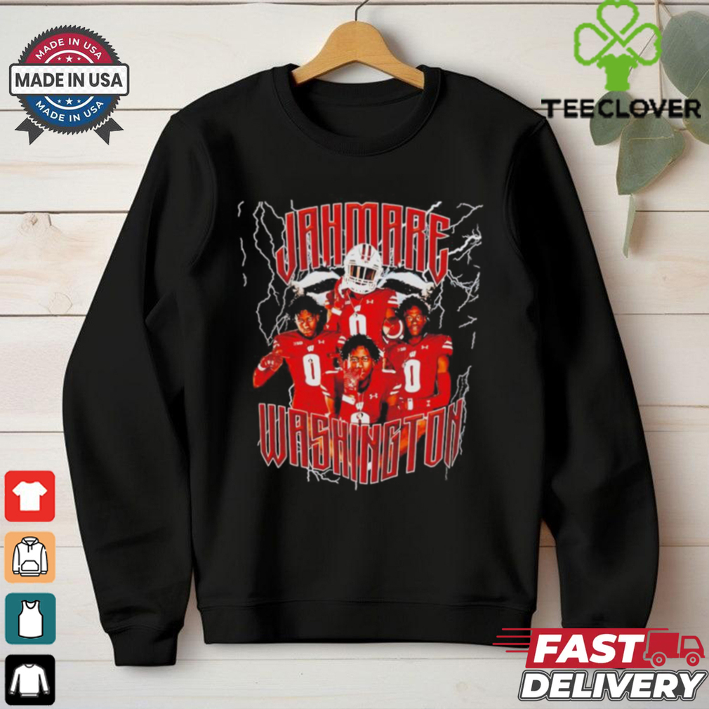 Jahmare Washington lightning Wisconsin Badgers football graphic shirt Jahmare Washington lightning Wisconsin Badgers football graphic shirt