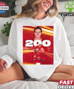 Jake Bean Calgary Flames 200 NHL Games Poster t hoodie, sweater, longsleeve, shirt v-neck, t-shirt