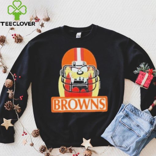 Jake Paul wearing Cleveland browns warner Bros tazmanian taz devil helmet hoodie, sweater, longsleeve, shirt v-neck, t-shirt