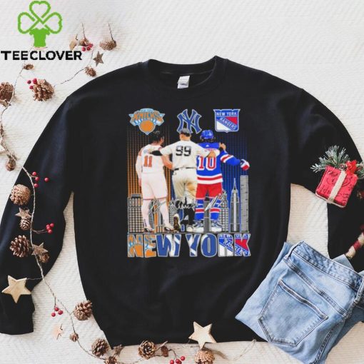 Jalen Brunson Aaron Judge And Artemi Panarin New York City Sports Teams Signatures Shirt