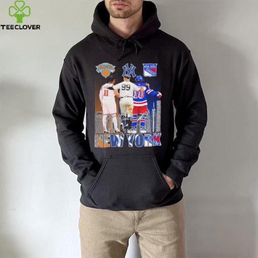 Jalen Brunson Aaron Judge And Artemi Panarin New York City Sports Teams Signatures Shirt